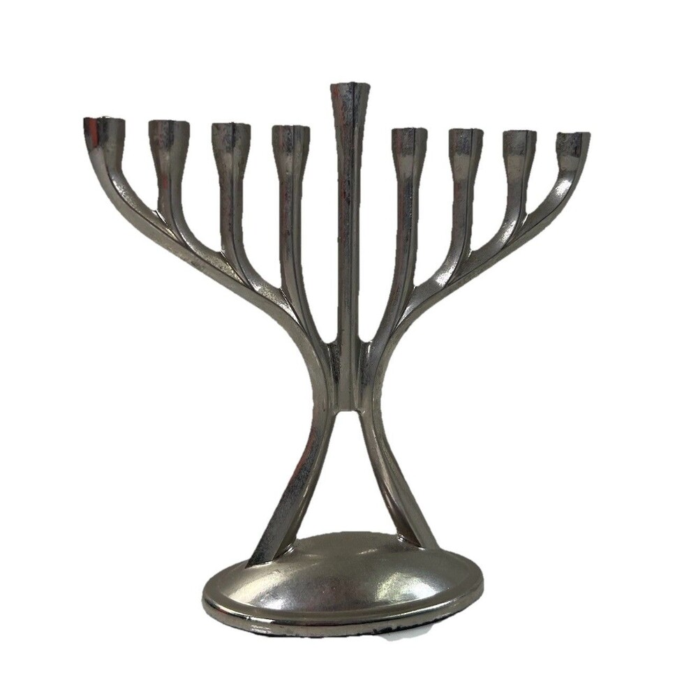 Vintage Rite Lite Mini Metal Menorah Simple Modern Minimalist MCM Design 5" Tall